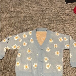 Floral Patterned Women's Sweater DAISY PRINT Cardigan